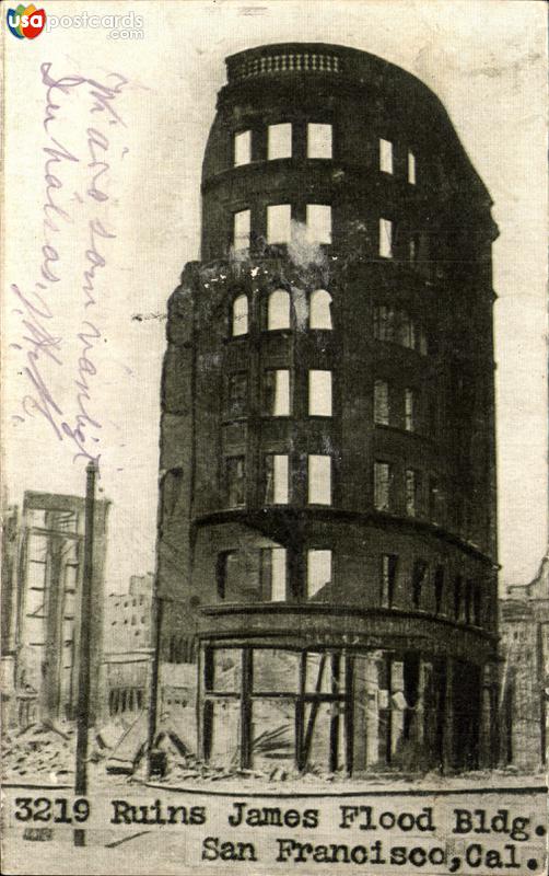 Ruins of James Flood Building after the 1906 Earthquake