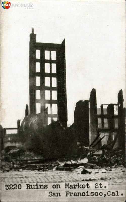 Ruins on Market Street, after the 1906 Earthquake