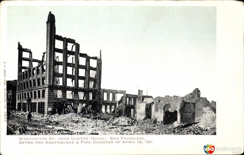 Washington St. near Custom House, after the earthquake and fire of April 18, 1906