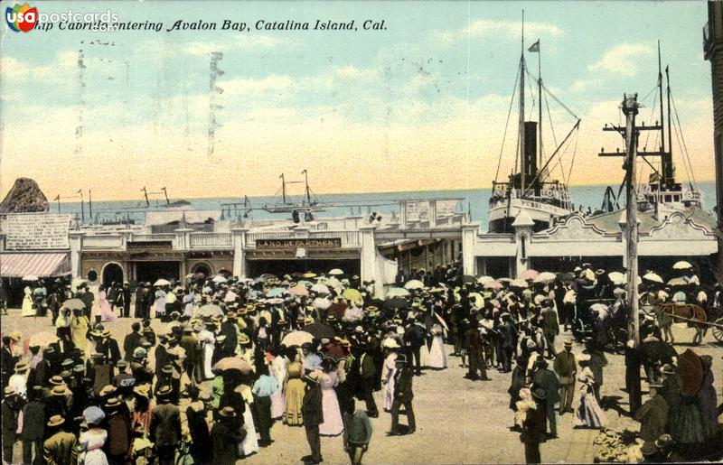 Ship Cabrillo entering Avalon Bay