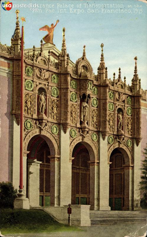 Marina entrance of Palace of Transportation. Panama Pacific International Exposition (1915)