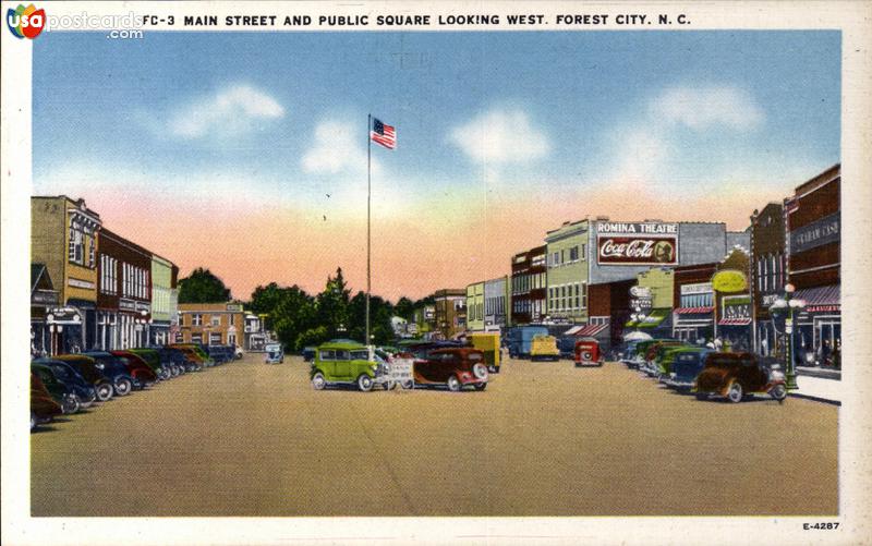 Main Street and Public Square, looking West