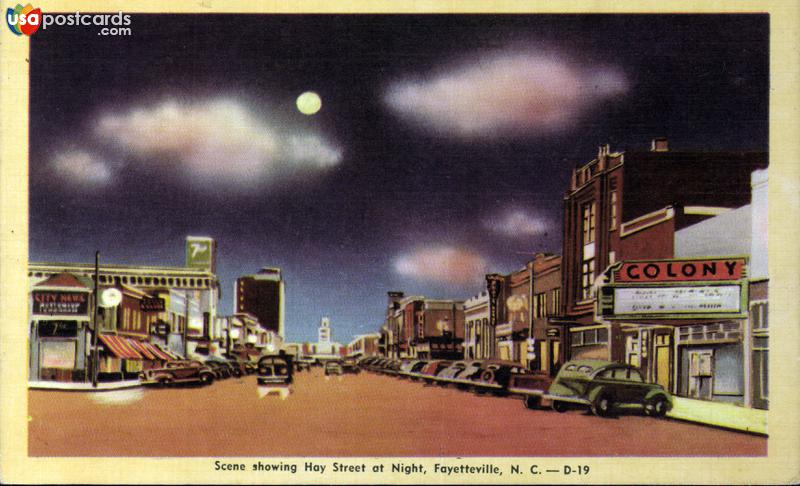 Scene showing Hay Street at Night