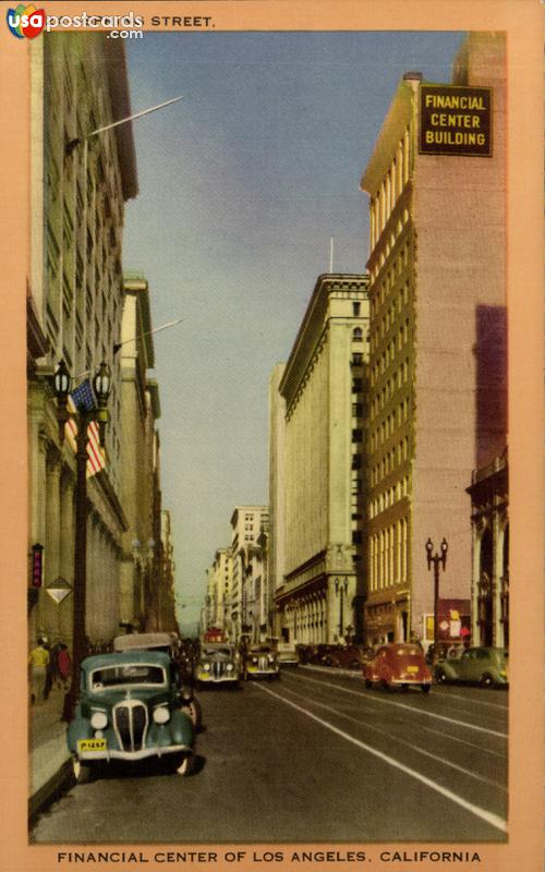 Spring Street, financial center of Los Angeles