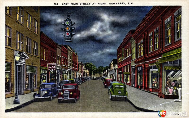 East Main Street at night