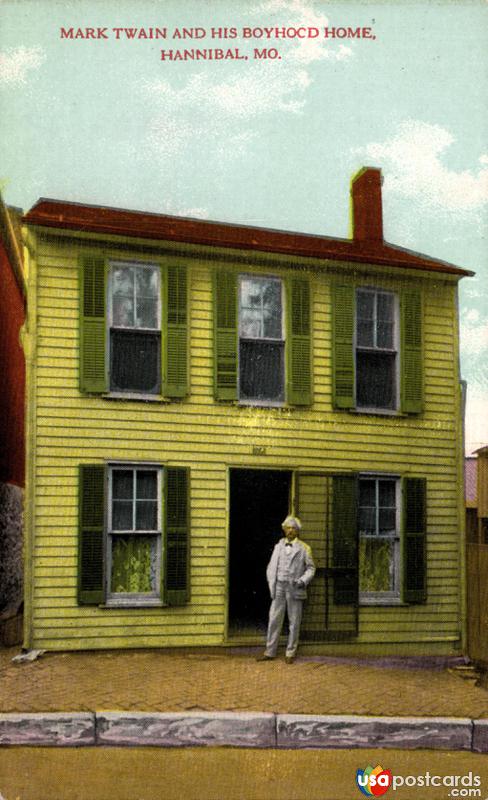 Mark Twain and his boyhood home