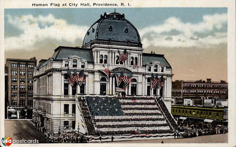 Human Flag at City Hall