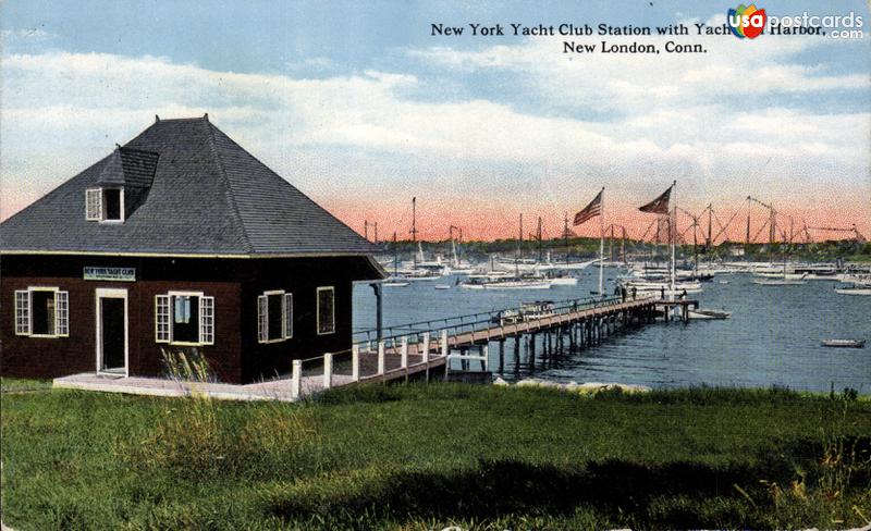 New York Yacht Club Station with Yachts in Harbor
