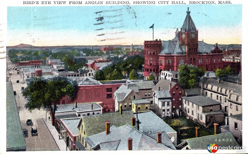 Pictures of Brockton, Massachusetts, United States: Bird´s eye view from Anglin Building, showing City Hall
