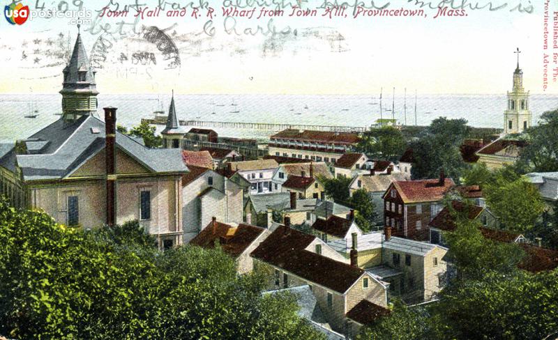 Town Hall and Railroad Wharf from Town Hill