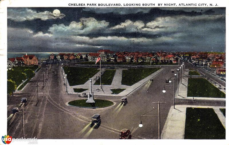 Chelsea Park Boulevard, looking South by night