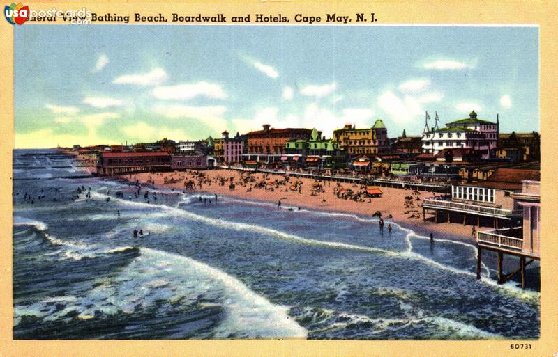 General view of the Bathing Beach, Boardwalk and Hotels