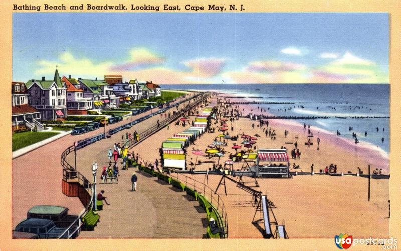 Bathing Beach and Boardwalk, looking East