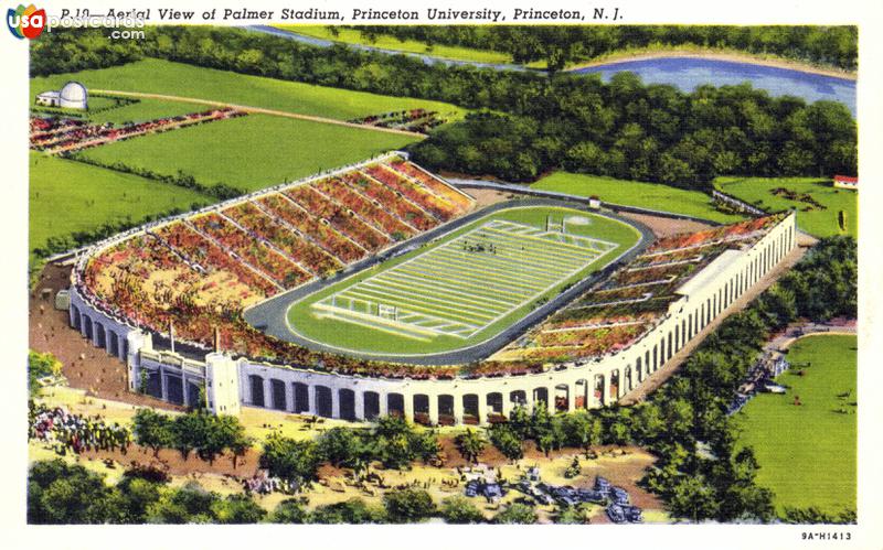 Aerial view of Palmer Stadium, Princeton University