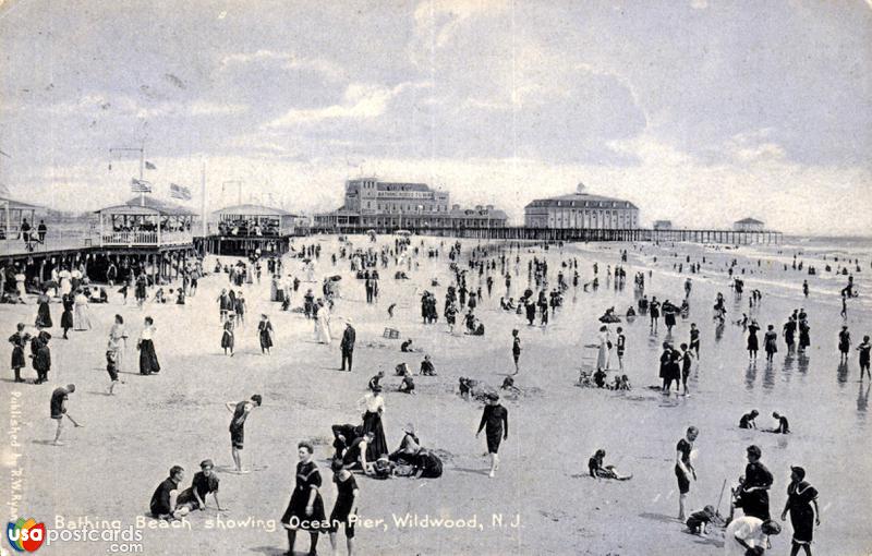 Bathing Beach showing Ocean Pier