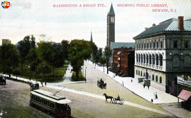Washington and Broad Streets, showing Public Library