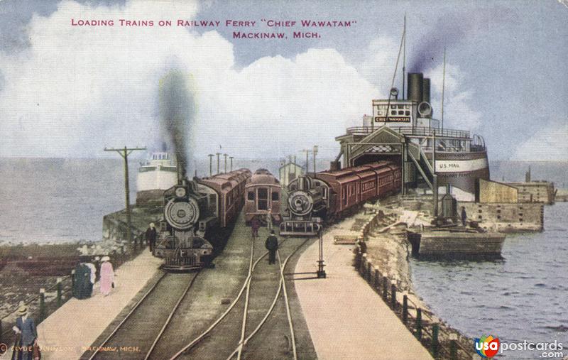 Loading Trains on Railway Ferry Chief Wawatam