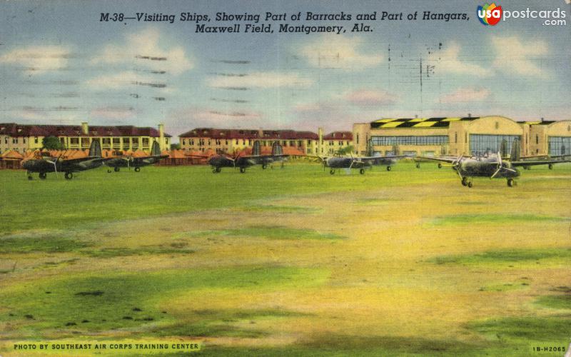 Pictures of Montgomery, Alabama, United States: Visiting Ships, Showing Part of Barracks and Part of Hangars