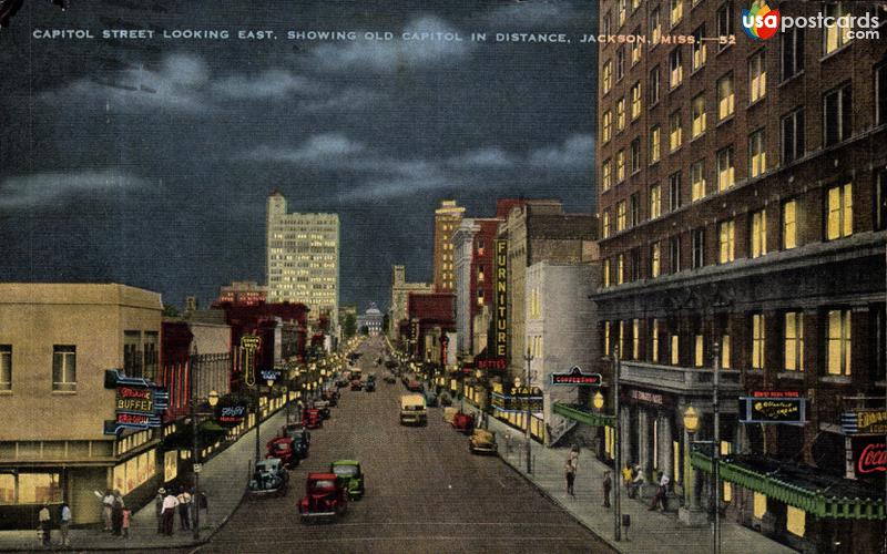 Capitol Street looking East, showing Old Capitol in Distance