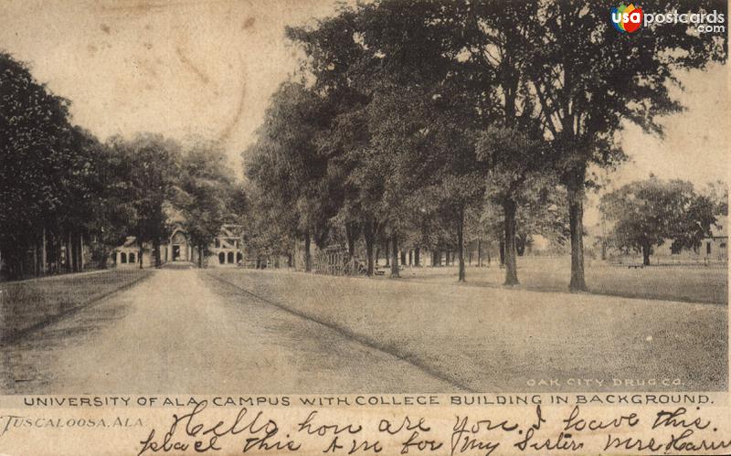 Pictures of Tuscaloosa, Alabama, United States: University of Ala. Campus with College Building in Background