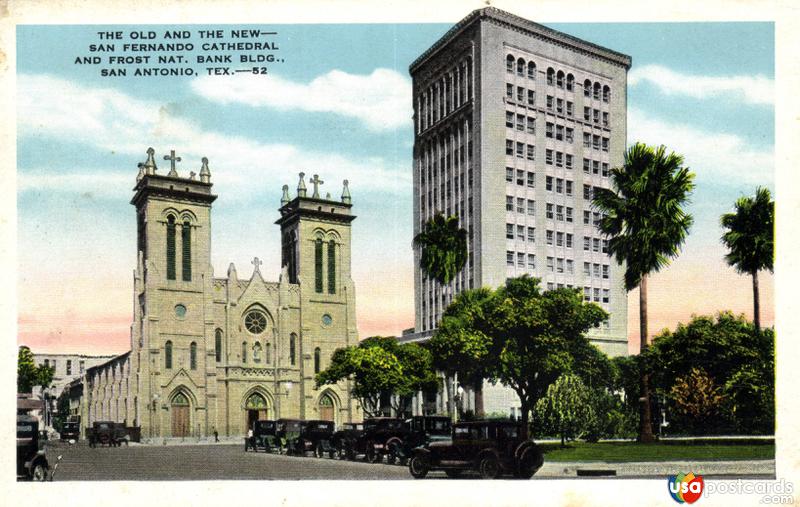 The Old and the New -San Bernardo Cathedral and Frost Nat. Bank Bldg.