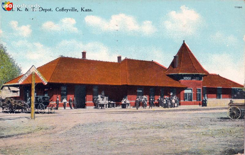 Pictures of Coffeyville, Kansas, United States: M. K. & T. Depot