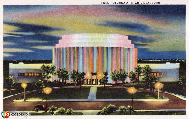 Ford Rotunda at night