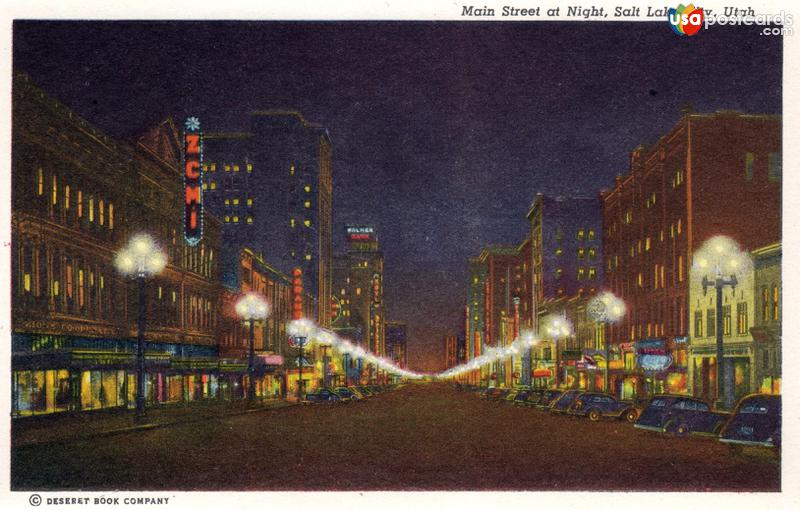 Pictures of Salt Lake City, Utah, United States: Main Street at night