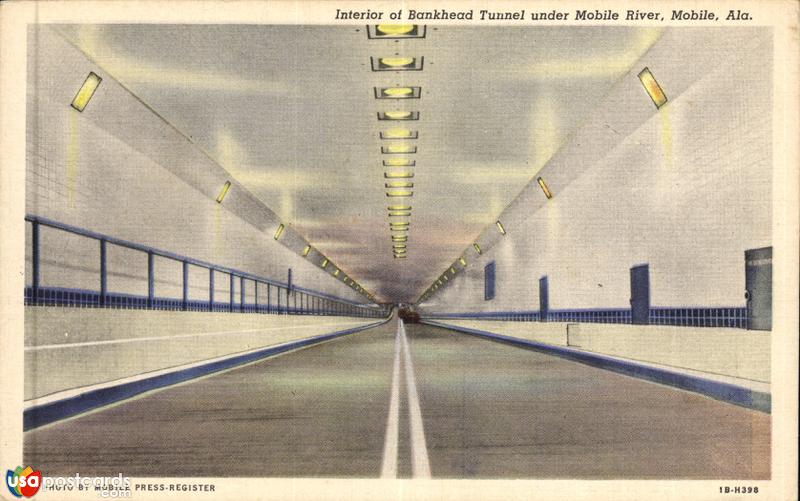 Pictures of Mobile, Alabama: Interior of Bankhead Tunnel under Mobile River