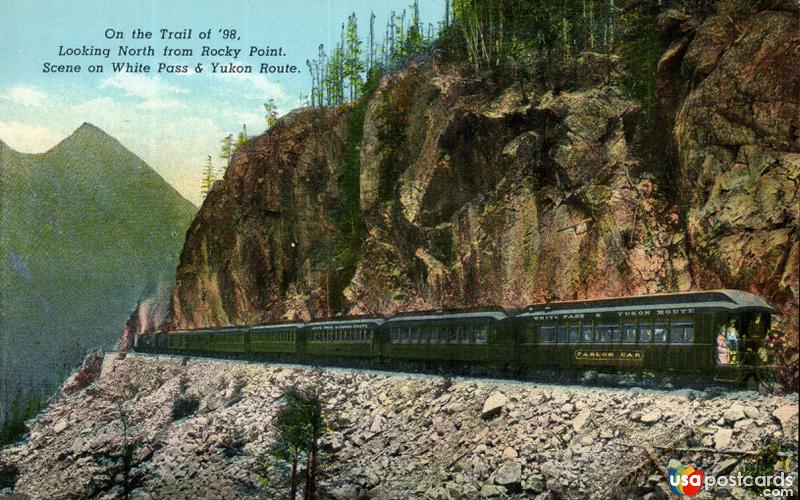 Pictures of Rocky Point, Alaska: On the Trail of ´98, Looking North from Rocky Point. Scene on White Pass & Yukon Route