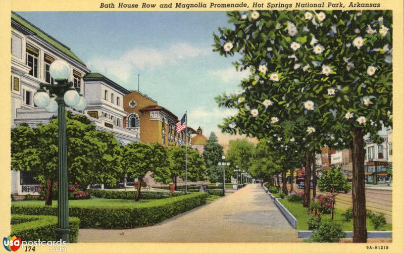 Pictures of Hot Springs, Arkansas: Bath House Row and Magnolia Promenade