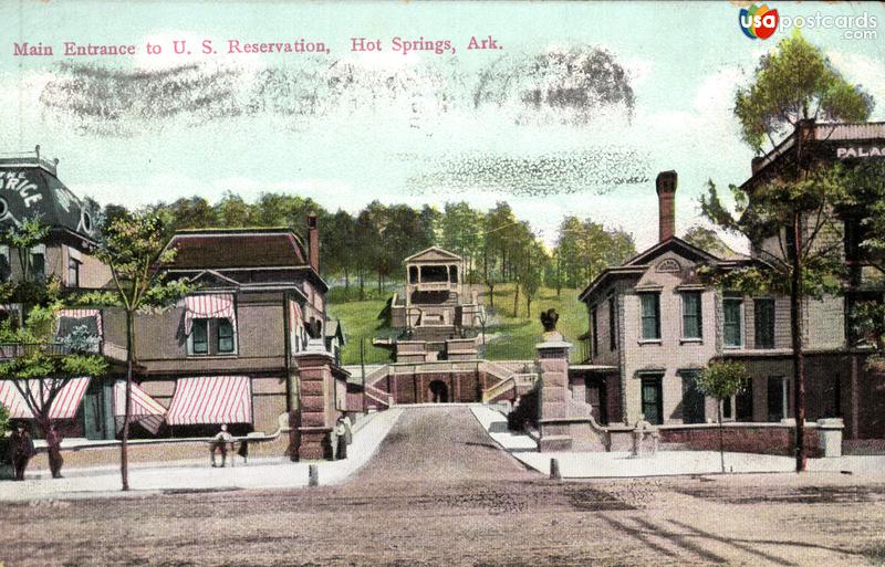 Pictures of Hot Springs, Arkansas: Main Entrance to U. S. Reservation