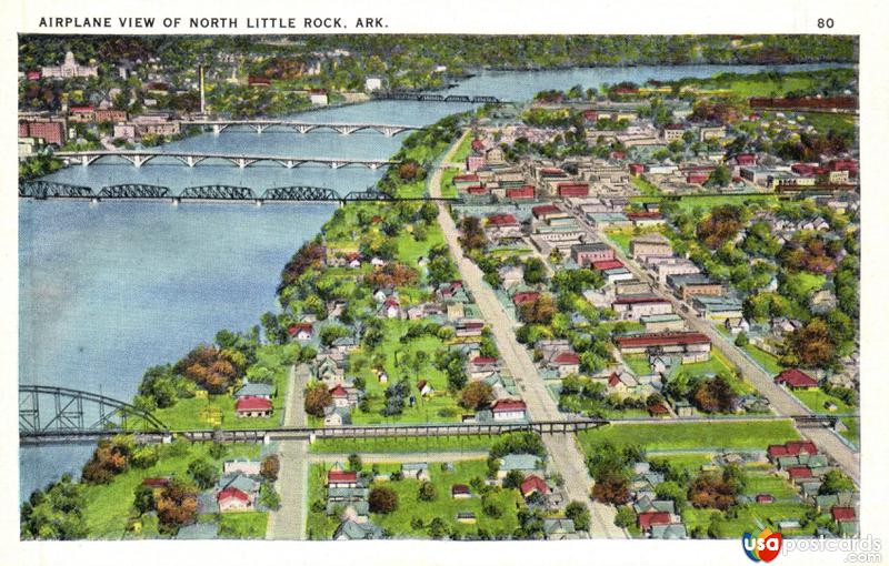 Pictures of Little Rock, Arkansas: Airplane View of North Little Rock