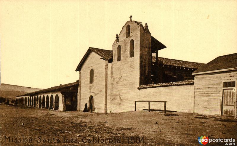 Pictures of Spanish Missions Of California, California: Mission Santa Ines, California, 1804