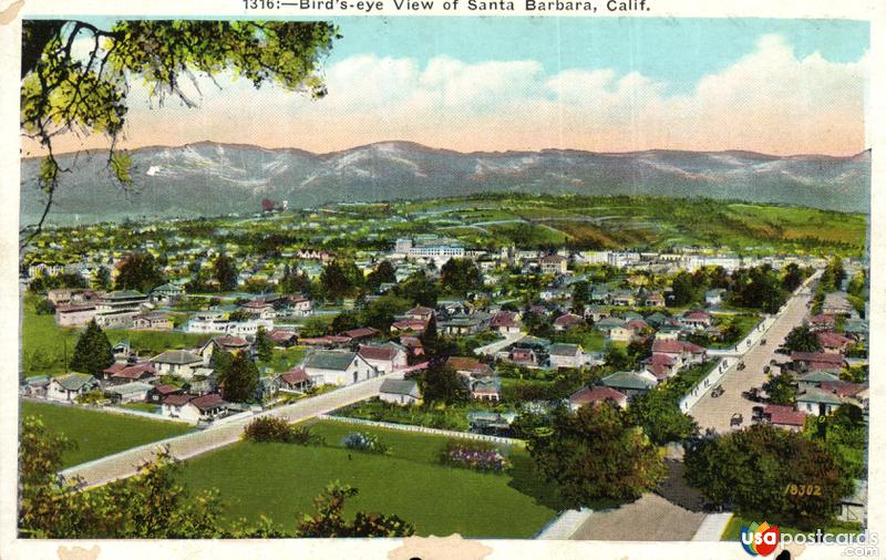 Pictures of Santa Barbara, California: Bird´s eye View of Santa Barbara