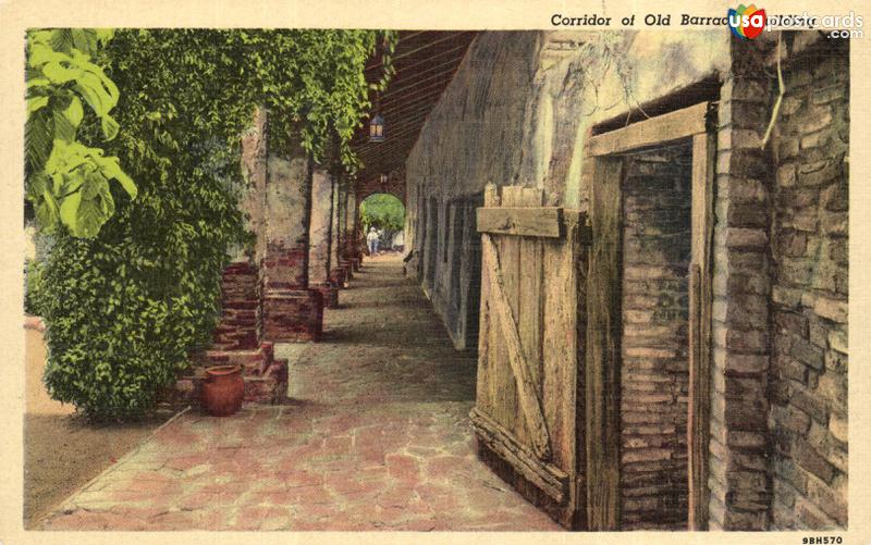 Pictures of San Juan Capistrano, California: Corridor of Old Barracks Building