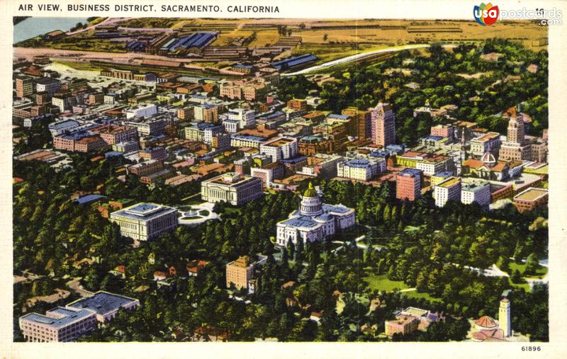 Pictures of Sacramento, California: Air view, Business District