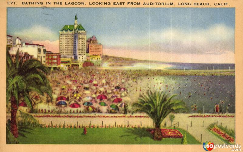 Pictures of Long Beach, California: Bathing in the Lagoon, looking East from Auditorium