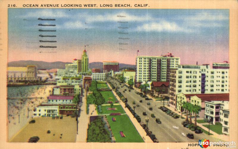 Pictures of Long Beach, California: Ocean Avenue looking West