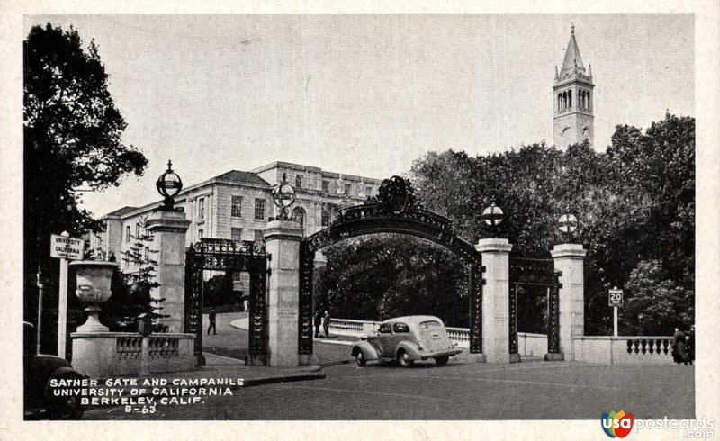 Pictures of Berkeley, California: Sather Gate and Campanile. University of California