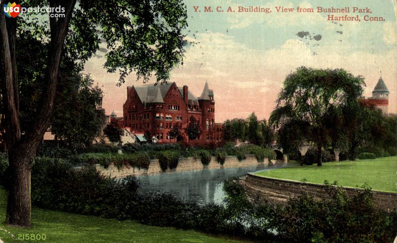 Pictures of Hartford, Connecticut: Y. M. C. A. Building, view from Bushnell Park