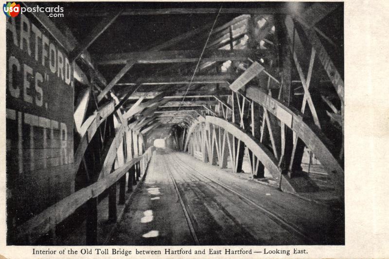 Pictures of Hartford, Connecticut: Interior of the Old Toll Bridge between Hartford and East Hartford