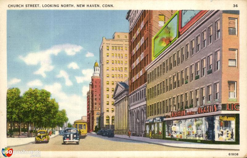 Pictures of New Haven, Connecticut: Church Street, Looking North