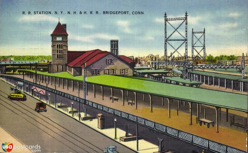 Pictures of Bridgeport, Connecticut: R. R. Station. N. Y. - N. H. & H. R. R. Bridgeport