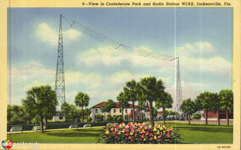 Pictures of Jacksonville, Florida: View of Confederate Park and Radio Station WJAX
