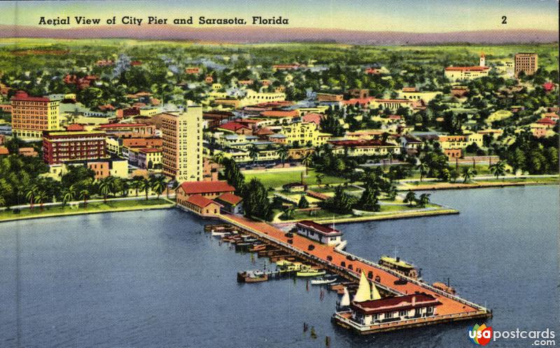 Pictures of Sarasota, Florida: Aerial View of City Pier and Sarasota