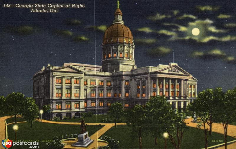 Pictures of Atlanta, Georgia: Georgia State Capitol at Night