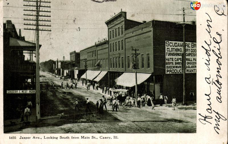 Pictures of Casey, Illinois: Jasper Ave., Looking South from Main St.