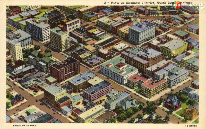 Pictures of South Bend, Indiana: Air View of Business District