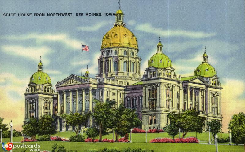 Pictures of Des Moines, Iowa: State House from Northwest